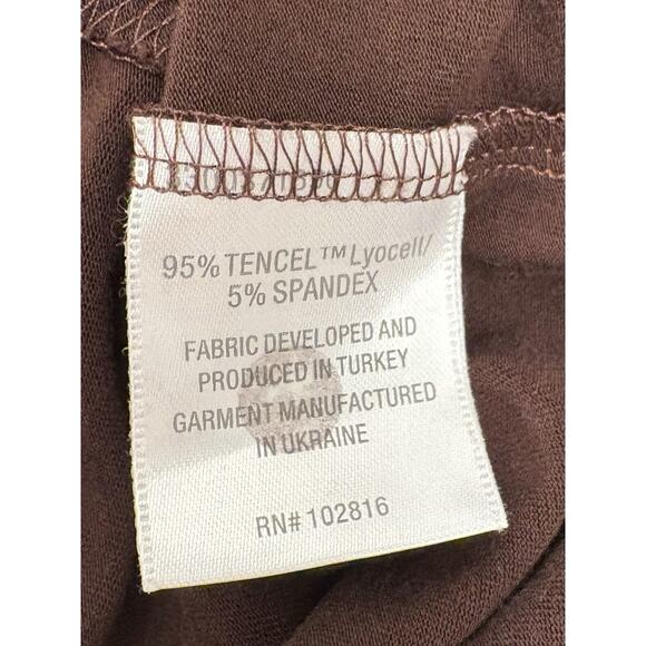 Garnet Hill Long Sleeve Cowl Neck Tencel Banded Hem Top Brown Size Small - Picture 4 of 4